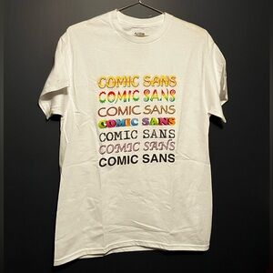 A Lab Men's Graphic Colorful Comic Sans Y2K Tee Size Medium Streetwear